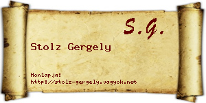 Stolz Gergely névjegykártya